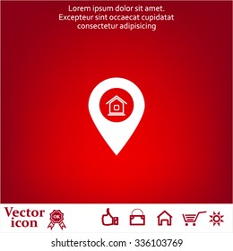 Home pin , Map pin icon