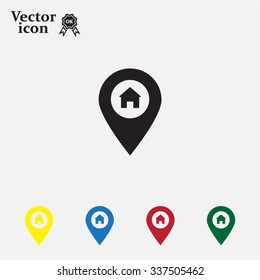 Home pin , Map pin icon