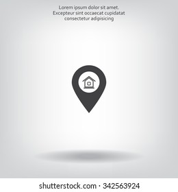 Home pin , Map pin icon
