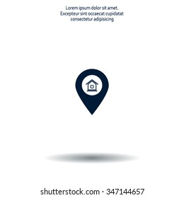 Home pin , Map pin icon