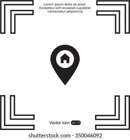 Home pin , Map pin icon