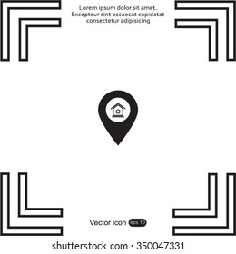 Home pin , Map pin icon