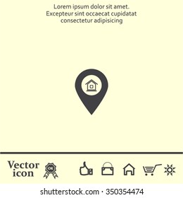 Home pin , Map pin icon
