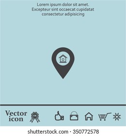 Home pin , Map pin icon
