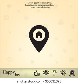 Home pin , Map pin icon