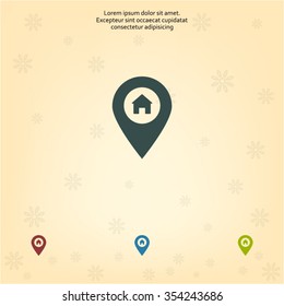 Home pin , Map pin icon