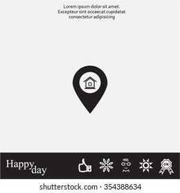 Home pin , Map pin icon