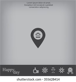 Home pin , Map pin icon