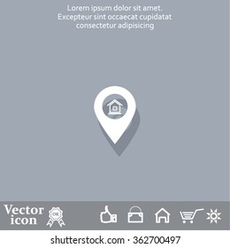 Home pin , Map pin icon