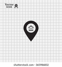 Home pin , Map pin icon