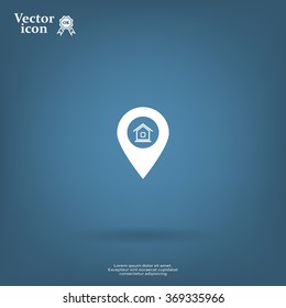 Home pin , Map pin icon