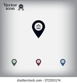 Home pin , Map pin icon