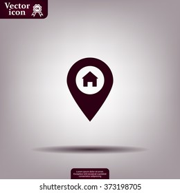 Home pin , Map pin icon