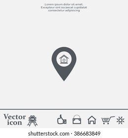 Home pin , Map pin icon