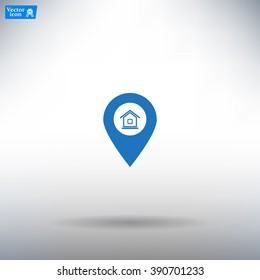 Home pin , Map pin icon