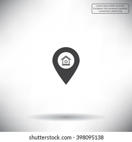 Home pin , Map pin icon