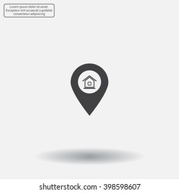 Home pin , Map pin icon
