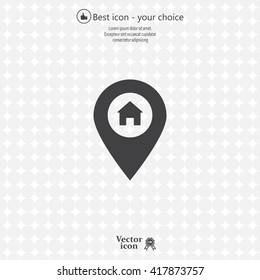 Home pin , Map pin icon