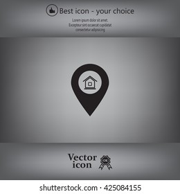 Home pin , Map pin icon