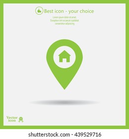 Home pin , Map pin icon