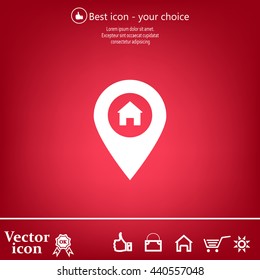 Home pin , Map pin icon