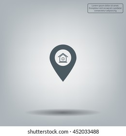 Home pin, Map pin icon