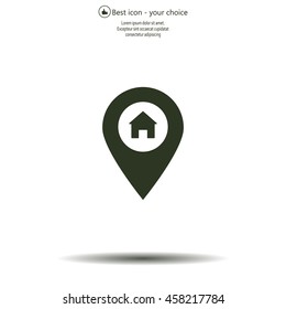 Home pin , Map pin icon