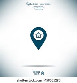 Home pin , Map pin icon