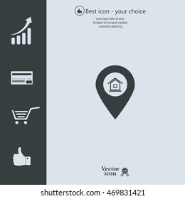 Home pin , Map pin icon