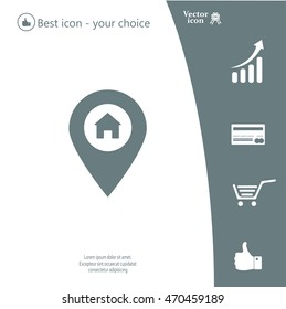 Home pin , Map pin icon
