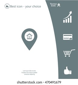 Home pin , Map pin icon