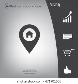 Home pin , Map pin icon