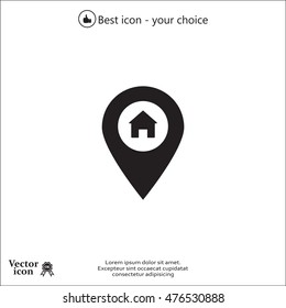 Home pin , Map pin icon
