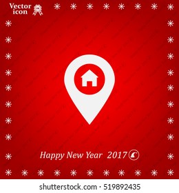 Home pin , Map pin icon