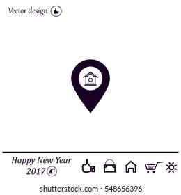 Home pin , Map pin icon
