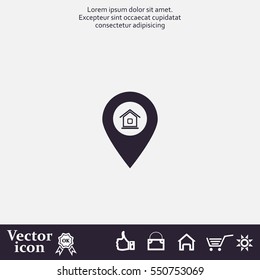 Home pin , Map pin icon