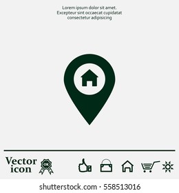 Home pin , Map pin icon