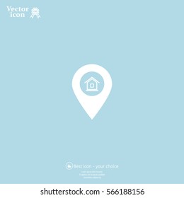 Home pin , Map pin icon