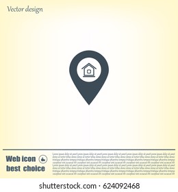 Home pin , Map pin icon