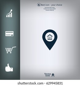 Home pin , Map pin icon