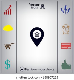 Home pin , Map pin icon