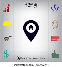 Home pin , Map pin icon