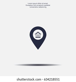 Home pin , Map pin icon