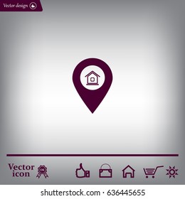 Home pin , Map pin icon