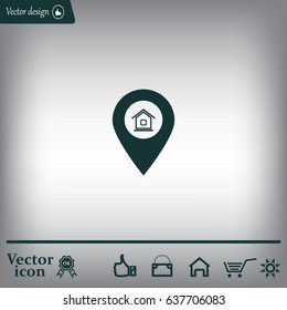 Home pin , Map pin icon