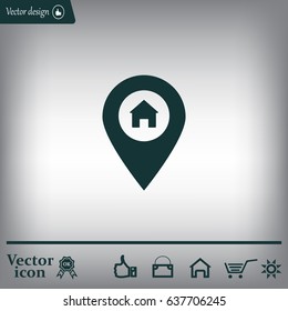 Home pin , Map pin icon
