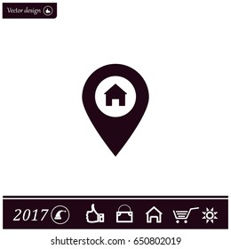 Home pin , Map pin icon