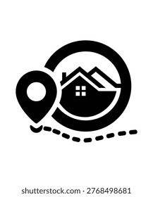 Home Pin Map Icon Real Estate Minimalist Black Design 0003 format eps.eps