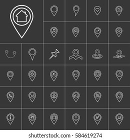 home pin. map pin icon set  for web and mobile application