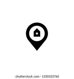 Home pin , Map pin icon , Vector illustration flat design
